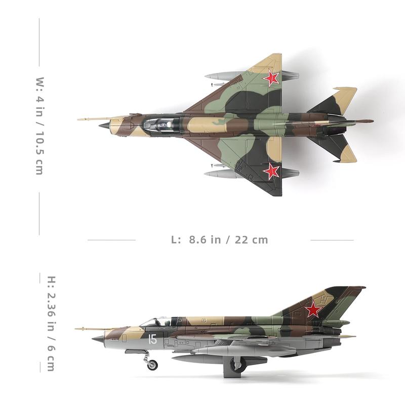 1 72 Scale MiG-21 Soviet Union Fighter Attack Diecast Military Aircraft Model Display for Display Collection or Gift