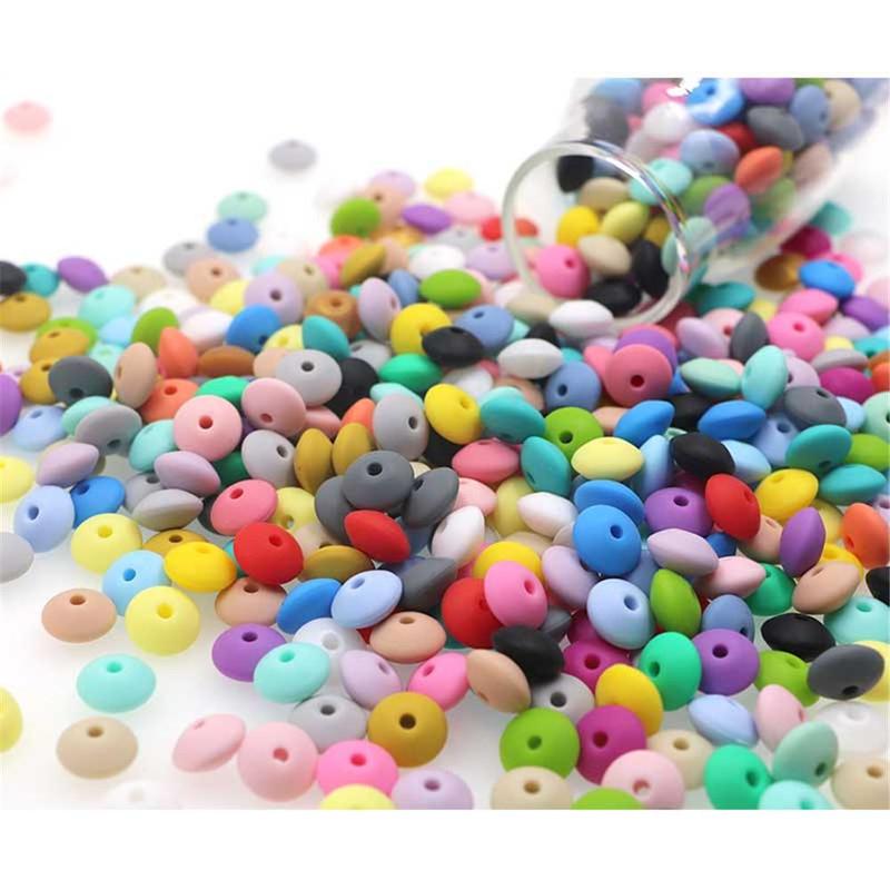 12mm Mixed Color Silicone Bean, 50pcs set DIY Handmade Necklace Plastic Pen Bead, Keychain Bag Chain Phone Chain Bracelet Jewelry Supplies Bead