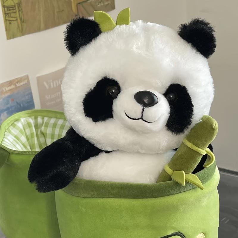 Cute Panda Plush Toy with Bamboo Tube - Soft, High Quality, Cute Shape, Super Soft, Perfect Gift for All Ages, Christmas New Year Gift