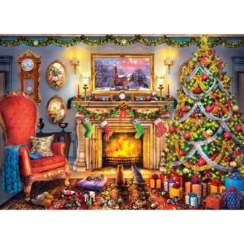 MasterPieces - Season's Greetings - Festive Fireplace 1000 Piece Jigsaw Puzzle