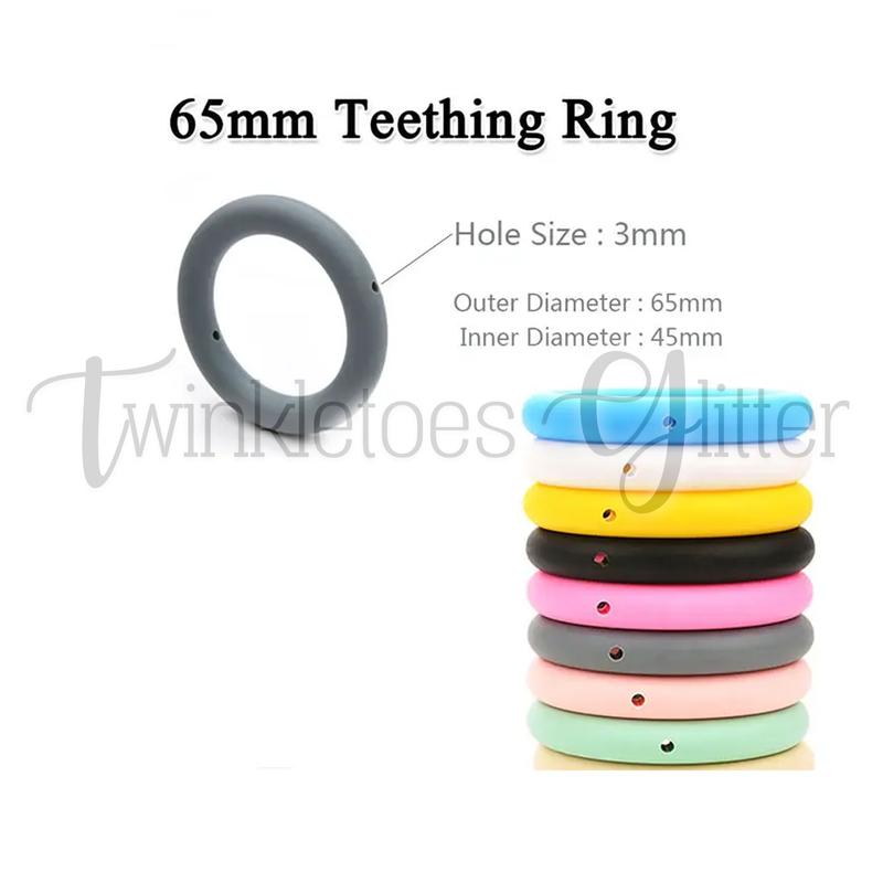 (2pcs) 65mm SOLID Silicone Ring for DIY Crafting ~ Solid Colors ~ 33 Colors to Choose From