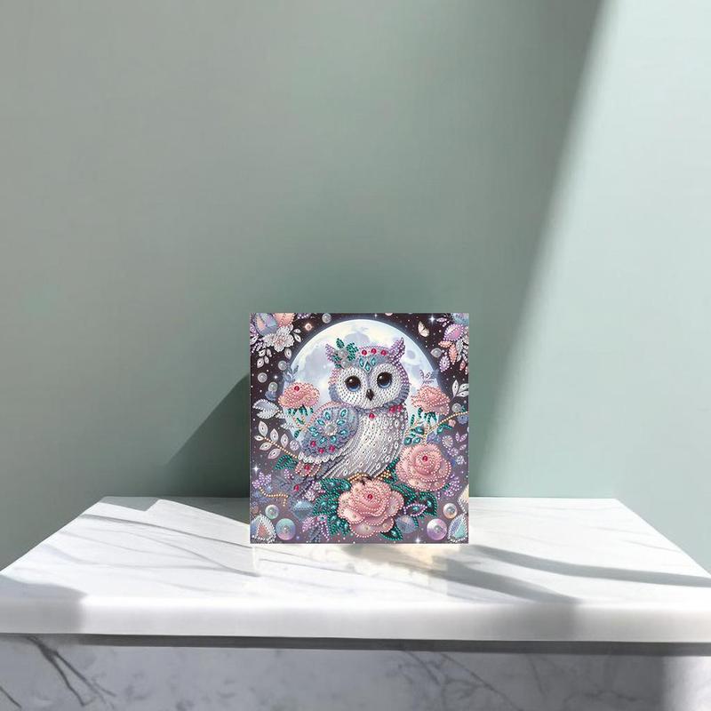 Owl Pattern DIY Diamond Arts Colorful Painting Kit without Frame, 1 Count DIY 5D Diamond Arts Colorful Painting Kit, Wall Art Decor for Home