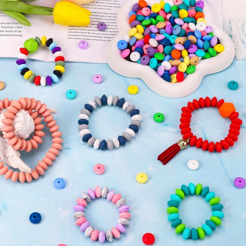 12mm Mixed Color Silicone Bean, 50pcs set DIY Handmade Necklace Plastic Pen Bead, Keychain Bag Chain Phone Chain Bracelet Jewelry Supplies Bead