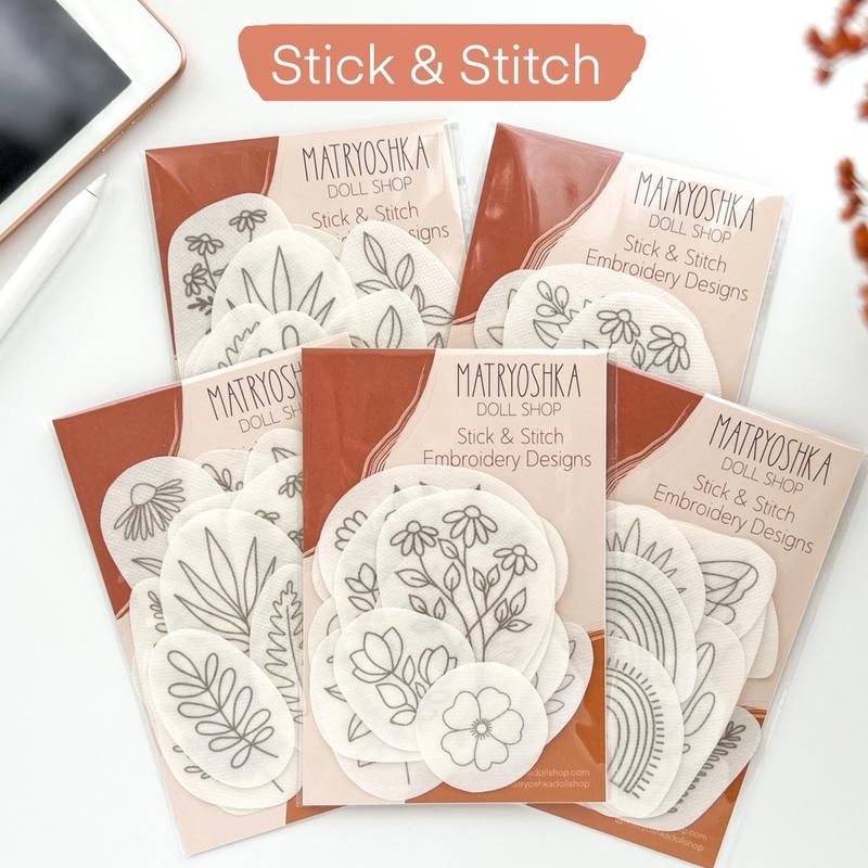 Stick and Stitch Embroidery Patterns, Floral Botanical Boho Patterns for Clothing, Embroidery Transfers, Embroidery Pack