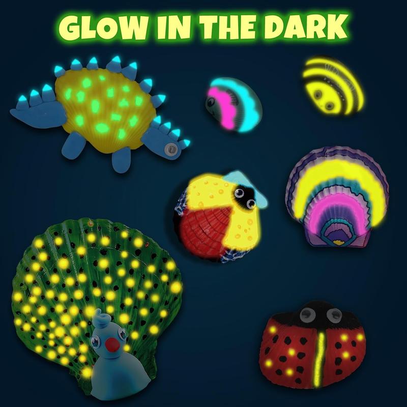 Christmas 2024 Gifts Toys for Kids Nicmore Sea Shells Art & Crafts: Glow in The Darkness Painting Kits Crafts for Kid Gift for Boys Girls Art Supplies Activities Toy Gifts for Kids