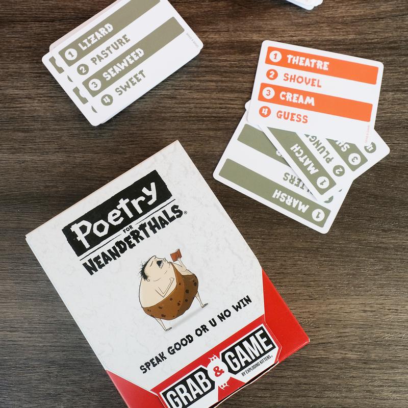 Poetry For Neanderthals Grab & Game Edition by Exploding Kittens - A Family-Friendly Travel-Friendly Card Game - Ages 7+