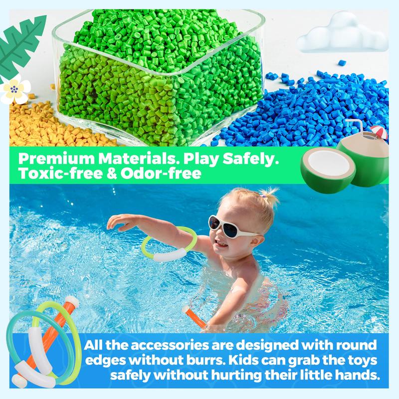 Pool Diving Toys Games - 34 PCS Swimming Pool Toys Underwater Dive Gifts with Storage Bag Training Diving Swim Toys for Boys Girls Ages 4-8