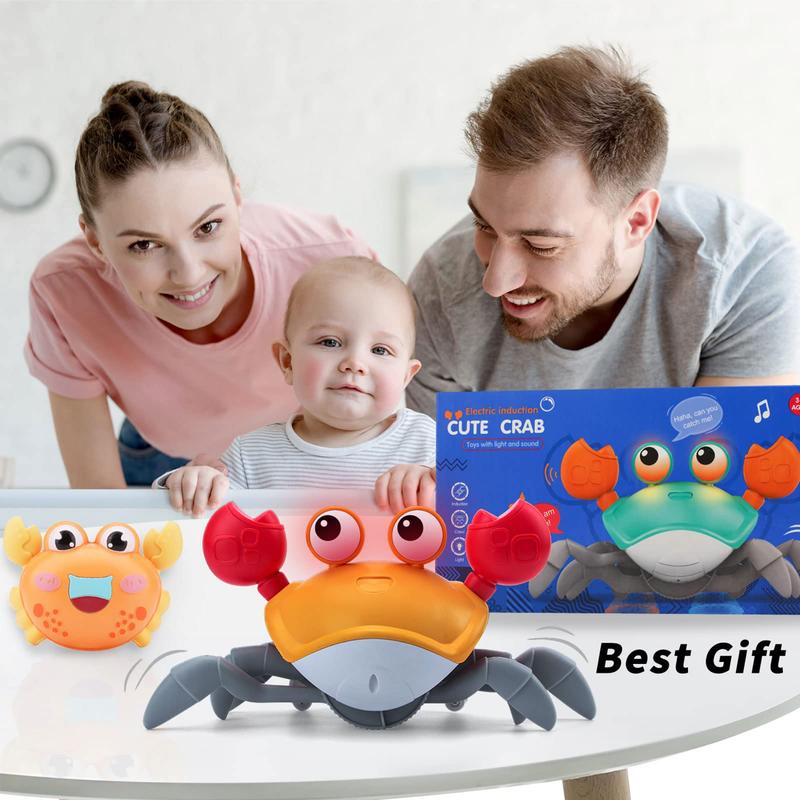 Crawling Crab Toy,Walking and Dancing Crab Toy,Sensory Fun Moving Crab Toy with Sound and light for Kids,Birthday Gifts for Boys Girls