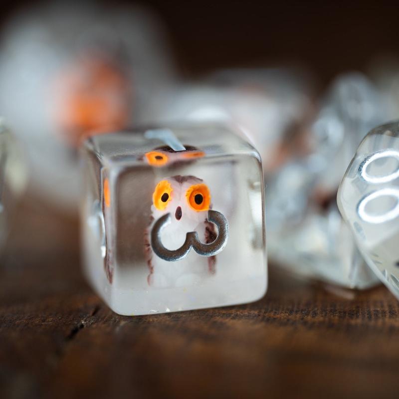 DnD dice sets: Tiny Talons Owl Dice Set: Cute Polyhedral DnD Dice - Perfect Gift for Owl Lovers and D&D Players