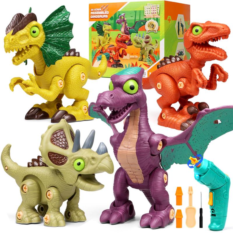 Christmas gifts kids toys,Take Apart Dinosaur Toys for Kids, stem toys,Detachable Building Toys with Electric Drills, Learning Educational Construction Toys, Art Creativity Gifts for Boys and Girls Age 3 4 5 6 7 8 Year Old