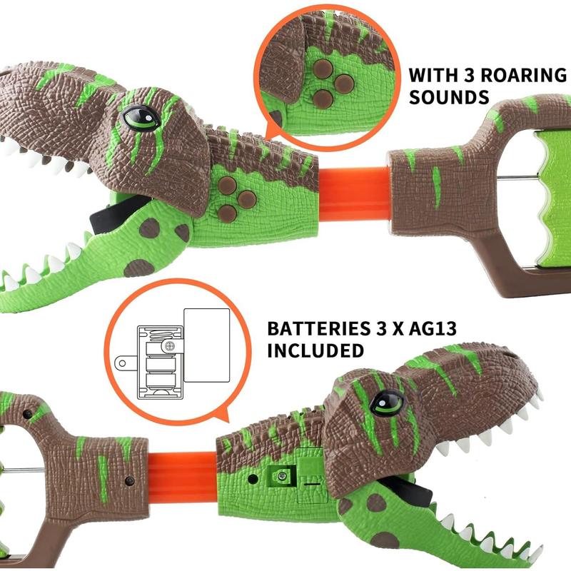 Dinosaurs Grabber Claw for Kids with 3 Roar Sounds and Light, Dinosaur Chomper T-Rex Toy Toys, Jurassic Dinosaur Snapper Adventure Game for Kids' Gift