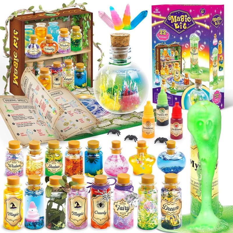 wookidel Fairy Magic Kit for Kids with 22PCS Potion Bottles, Potions Making Craft Kit - Gift for Halloween, Christmas, Birthday, Creative Art Craft Toys for Girls Boys 6 7 8 9 10 12 Year Old