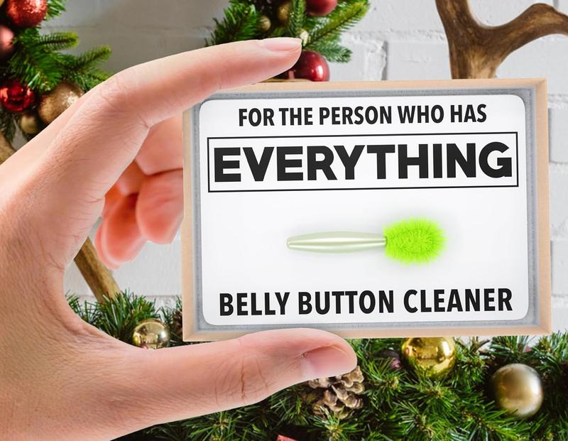 Funny Gifts Belly Button Lint Brush, Gag Gifts for Adults, Men, Women, Boyfriend, Husband  for Christmas, White Elephant,  Santa, Prank Gift for Person who has Everything (Green )