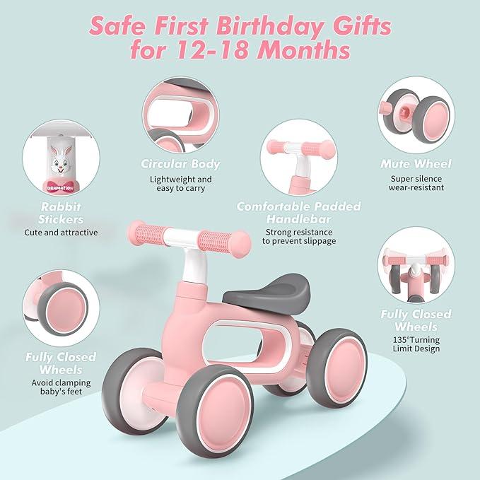 DISHIO Fun comfortable children's balance bike riding toy Pink blue orange, created for children over 3 years old, the ideal choice for children to master riding skills, full of stable and strong material light easy to handle  balance bike Infant