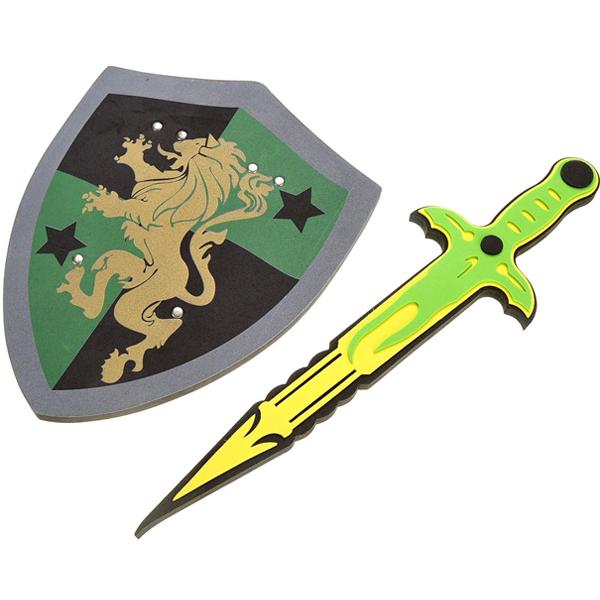 Word And Shield Play Set,Children's Foam Toy White Eagle and Golden Lion Shield SetUnique Sword and Shield Design,Foam Weapons,Pretend Play Weapons