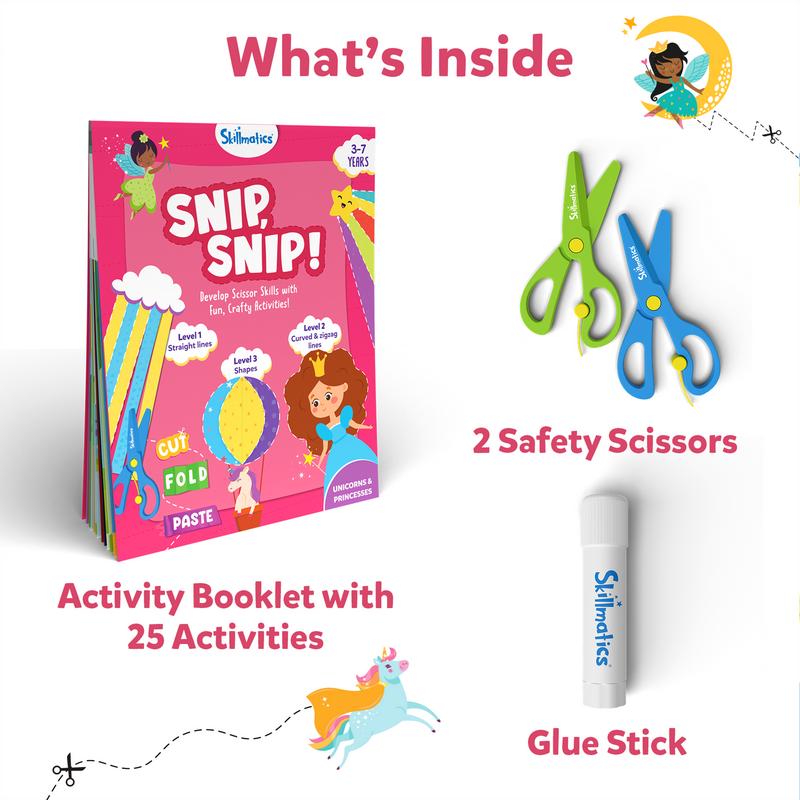 Skillmatics Snip, Snip - Art & Craft Activity, Practice Scissor Skills, Craft Kits, Gifts for Toddlers, Girls & Boys Ages 3 to 7 paper crafts