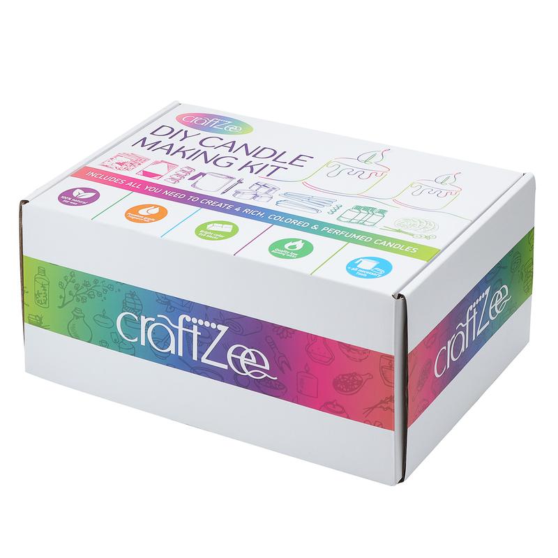 CraftZee Candle Making Kit for Adults - DIY Supplies with Soy Wax, Scents, Tins, Wicks, Color Dyes, Melting Pot, Labels, Instruction Manual & More