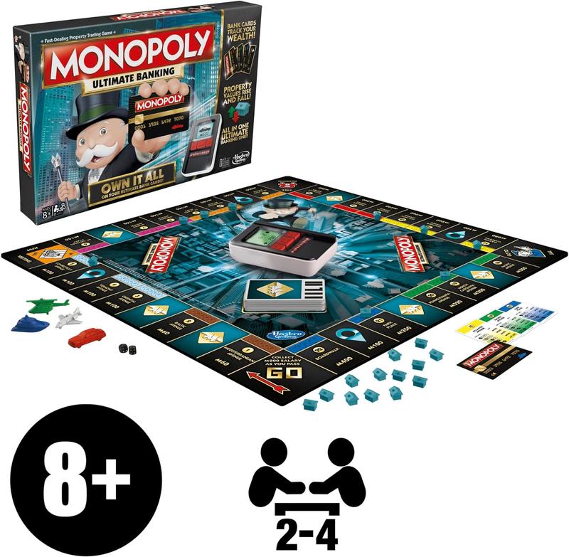 Monopoly Ultimate Banking Edition Board Game for Families and Kids Ages 8 and Up