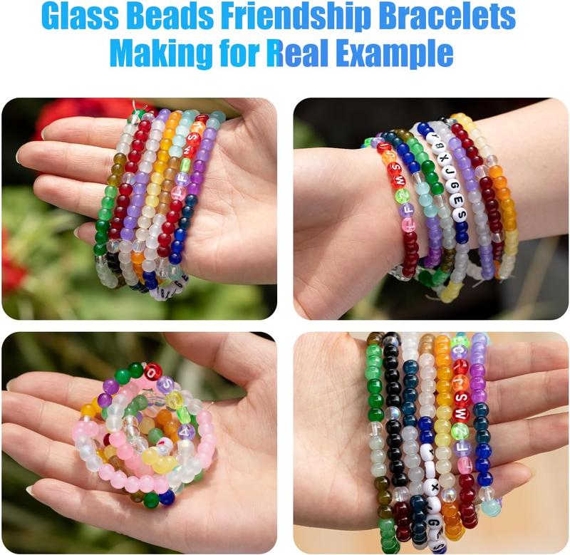 6mm Glass Beads for Jewelry Making, 24 Colors Crystal Beads Kit with 1160 count Beads for Bracelets, Earrings, DIY Crafts