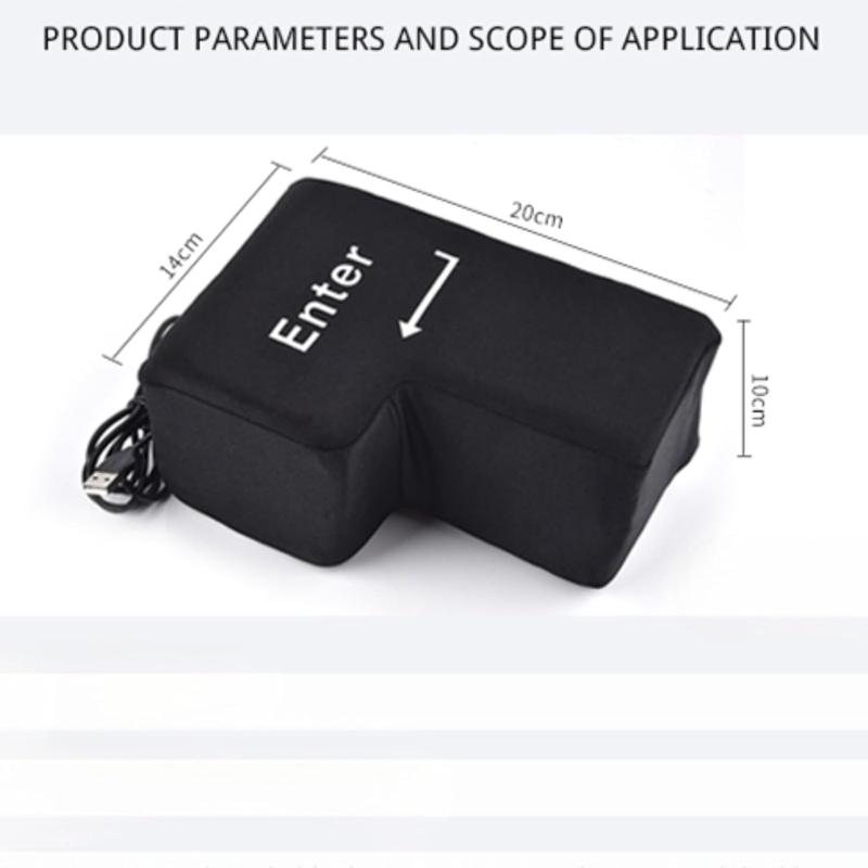 Giant Enter USB Big Enter Key Relieve Stress Toy, Creative Super Sized Big Enter Button Comfortable Economic Desktop Pillow Anti-Stress Punch Bag