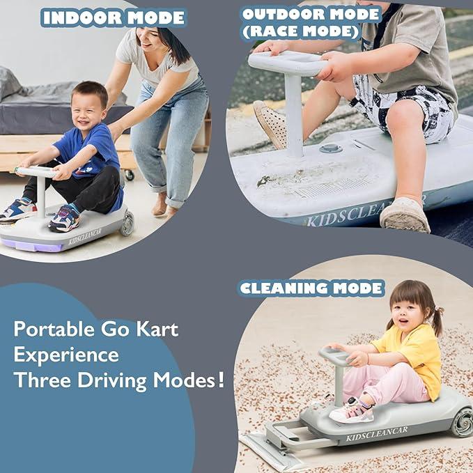 Kidscleancar, Portable GoKart, 12v Ride On Car, Variable Speed for Ages 3-8Years ,Every Child Can Choose their Own Speed. ride-on toy