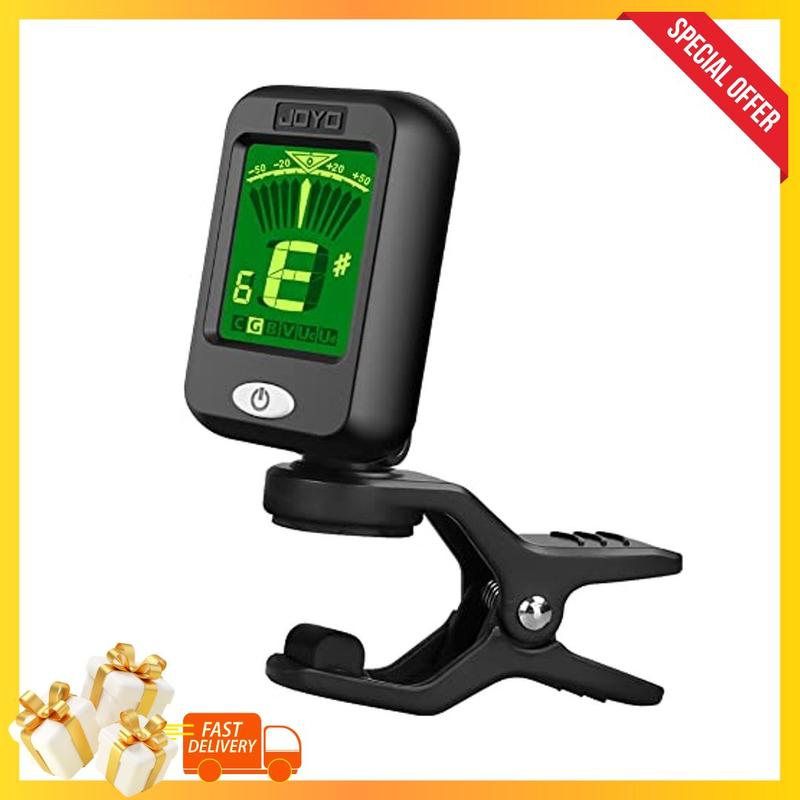 JOYO Clip on Tuner Digital Electronic Tuner for Guitar, Bass, Ukulele, Violin, Mandolin, Banjo Acoustics Calibration Tuner (JT-09)