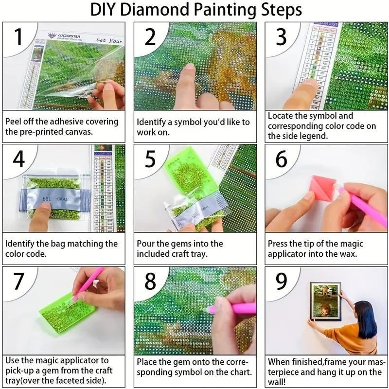 Frog Pattern DIY Diamond Painting Kit Without Frame, Decorative Diamond Art Paint Picture for Beginner, Home Decor