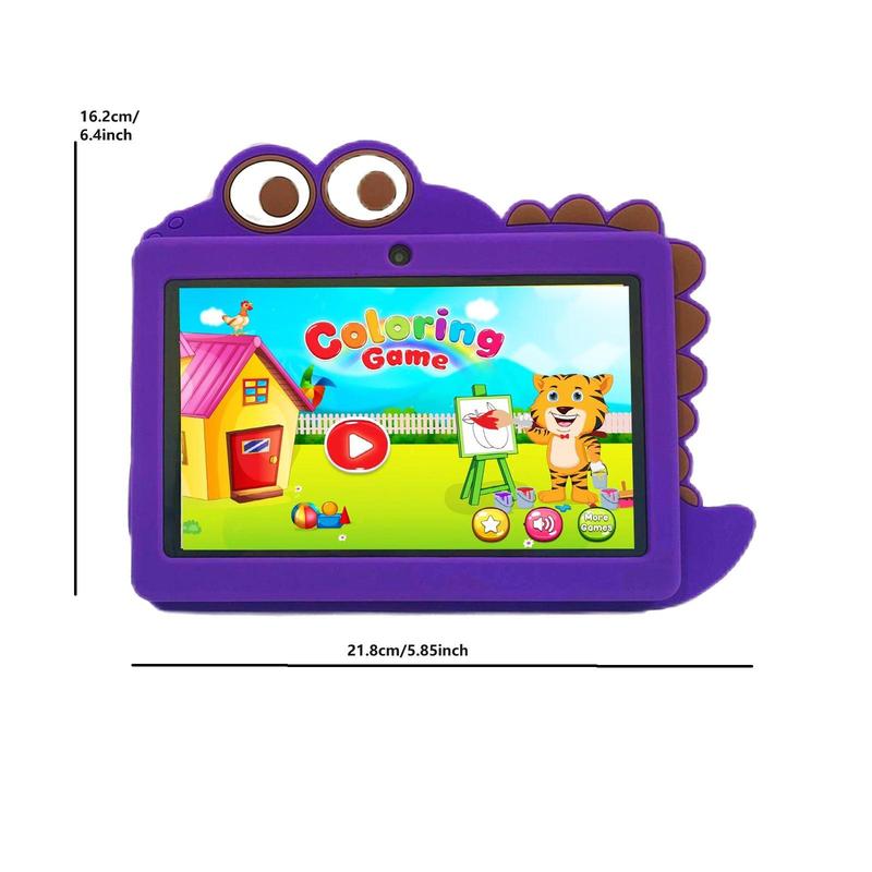 7 Inch Learning Tablet with Cartoon Design Case, 4GRAM+32GROM Android 12 Tablet Educational Tool, HD Screen Montessori Education Study Pad