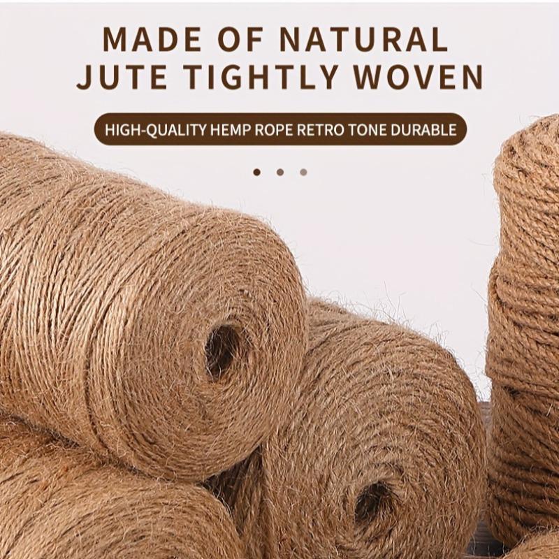 Jute Rope (1 Roll), Handmade Rope, DIY Decorative Rope, Suitable for DIY Craft, Home Decor, Garden Decor