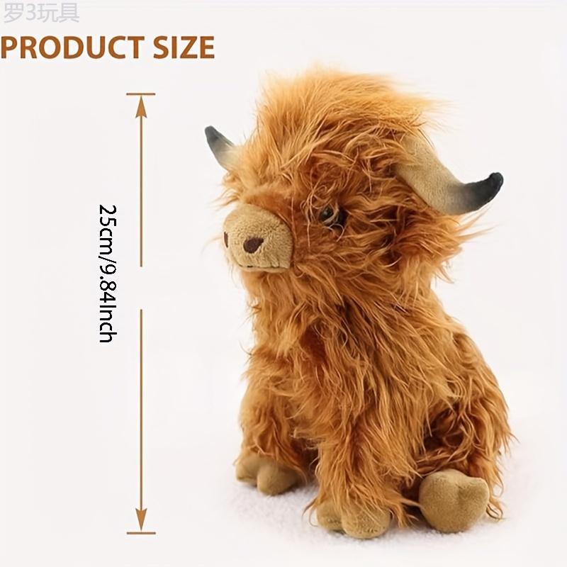 Cuddly Highland Cattle Plush Toy - Soft, Durable Polyester Companion for All Ages, Ideal Gift for Holidays & Birthdays Cow Decorations