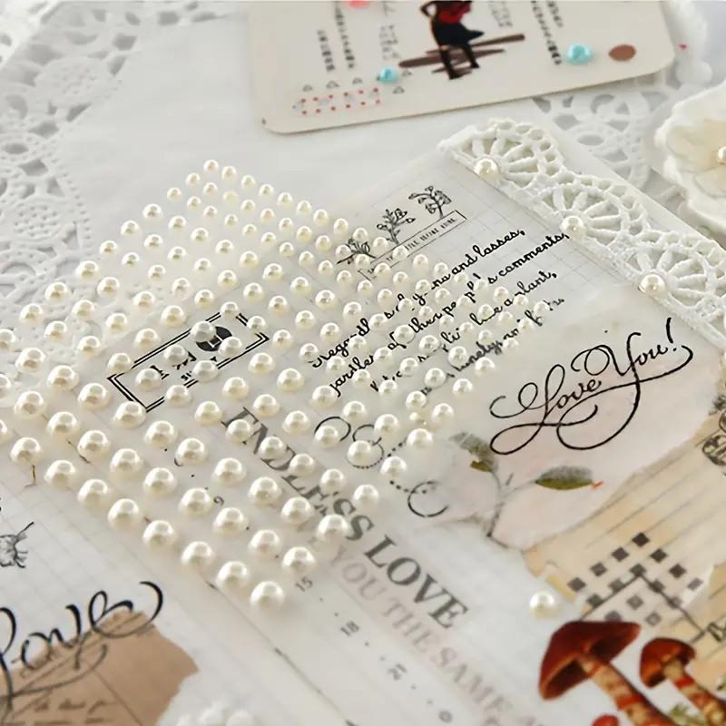 2 Sheets Faux Pearls Sticks, Self Adhesive Plastic Pearl Sticker for DIY Nail Art  Scrapbooking  Facial Makeup  Eye Makeup  DIY Phone Case  Wedding Cards, Elegant Ornaments for All DIY Projects