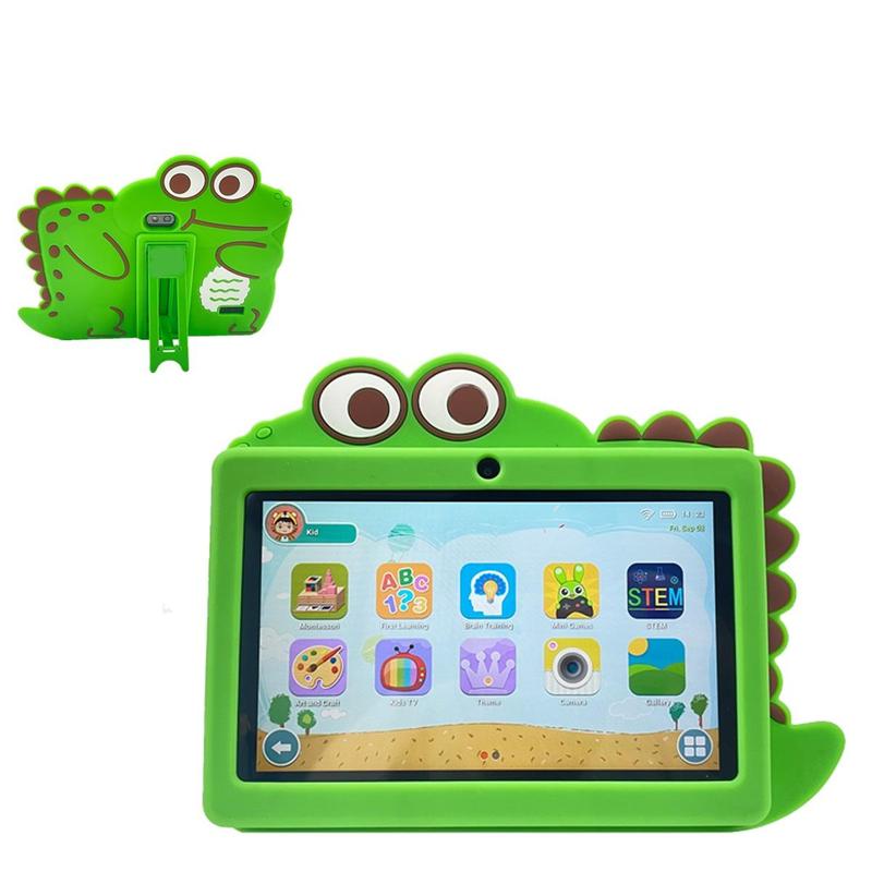 7 Inch Learning Tablet with Cartoon Design Case, 4GRAM+32GROM Android 12 Tablet Educational Tool, HD Screen Montessori Education Study Pad