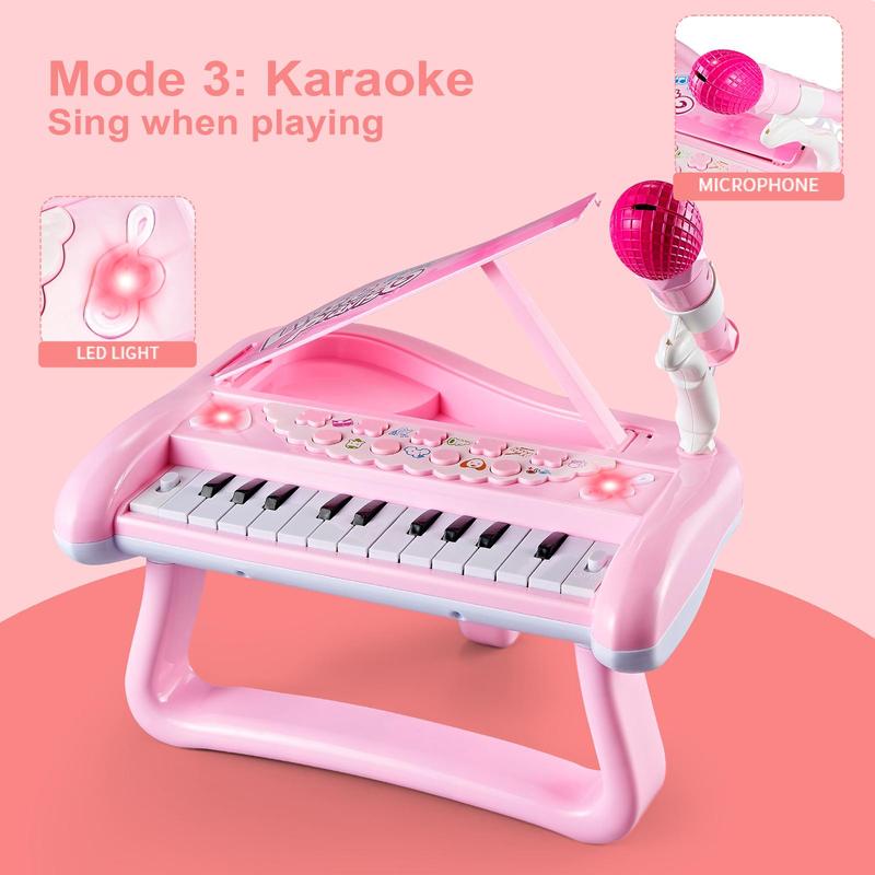 22 Key Musical Keyboard Toy with Microphone, 1 Count Piano Toy for Gift, Early Education Musical Instrument Toy, Christmas Gift