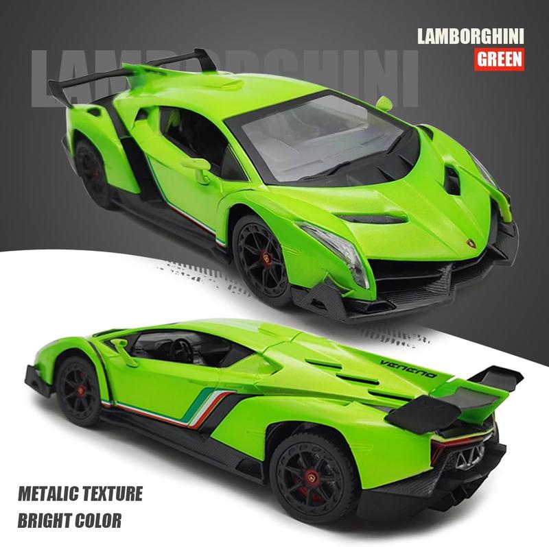 QUN FENG Lamborghini Remote Control Car 1:24 Scale Lambo Toy Car Officially Licensed Rc Cars with Light 2.4Ghz Model Car for Boys 4-7 Girls Birthday Gift, Green remote control