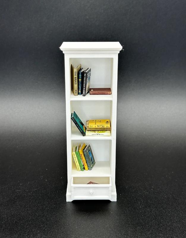 1 12 Scale Single Drawer 3 Shelf Mini Bookcase   Mini Books   Bookshelf   Miniatures