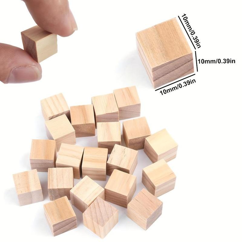 Wooden Cube, Natural Unfinished Wooden Block, DIY Woodwork, Educational Craft Cube For DIY, Stamp, Art And Craft, Puzzle, Number