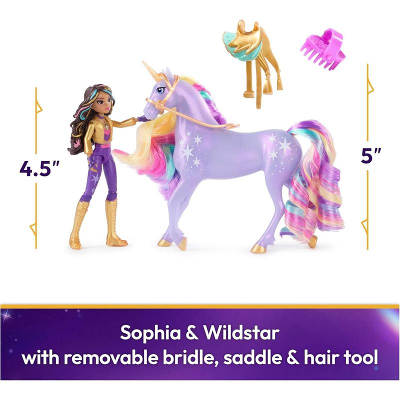 Unicorn Academy, Sophia & Wildstar Set with 2 Riding Accessories & Hair Styling Tool, Dolls & Unicorn Toys for Girls Ages 4 and up