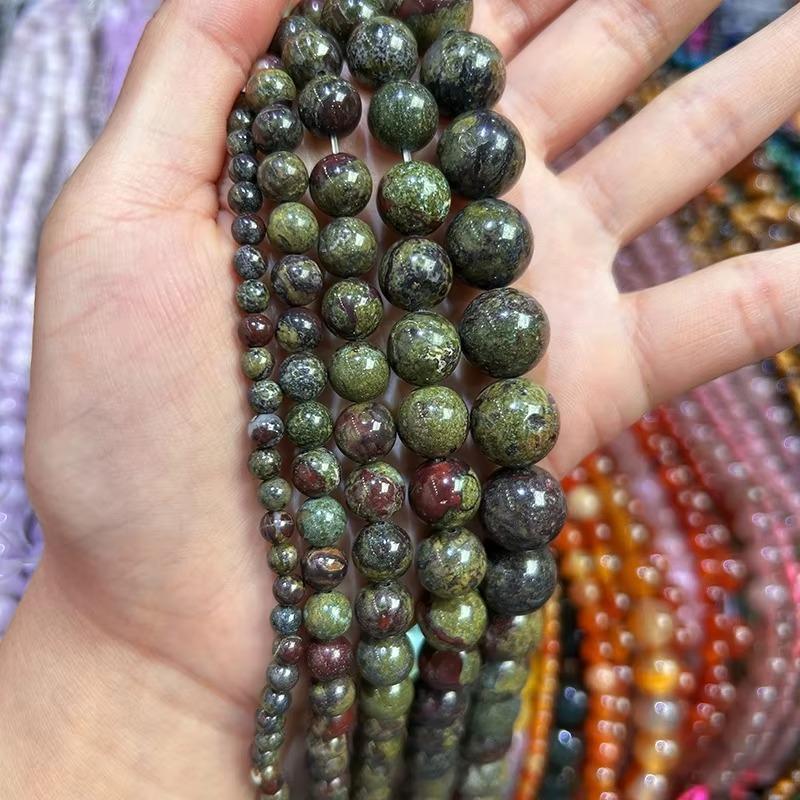 Natural Dragon Blood Jasper  Gemstone Smooth Round Loose Beads For DIY Jewelry Making Desig Handmade Crafts Bracelet, Necklace, Earrings AAA Quality 15.5 Inches Long, Semi Precious Stone, Spacer beads