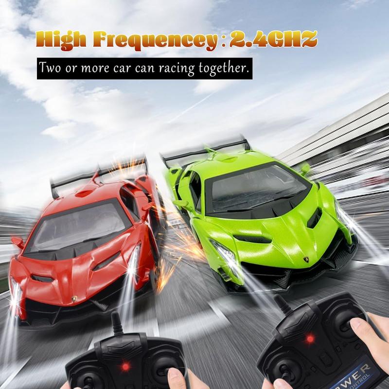 QUN FENG Lamborghini Remote Control Car 1:24 Scale Lambo Toy Car Officially Licensed Rc Cars with Light 2.4Ghz Model Car for Boys 4-7 Girls Birthday Gift, Green remote control