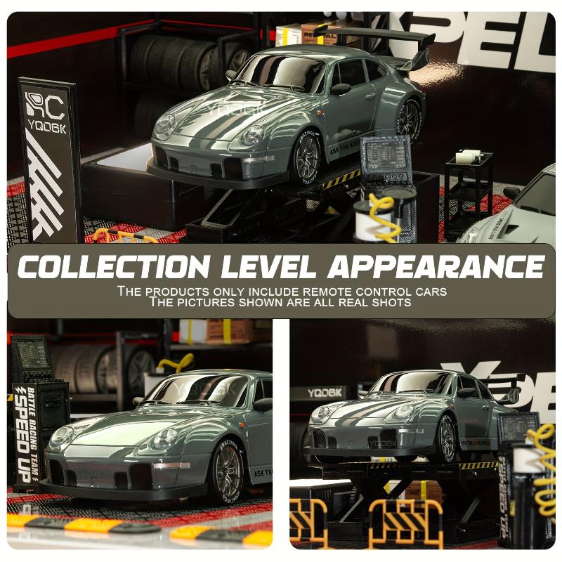 Rc Drift Car 1:24 Scale 4WD Remote Control Car 2.4 GHZ 20km h High Speed Racing Car With Drift Tires, Roadblocks And LED Headlights Dual Batteries Best Christmas, Halloween, Thanksgiving Gift