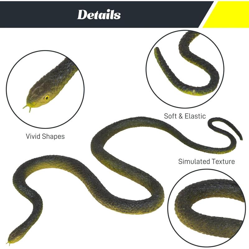 Snake Prank with String Clip, Golf Snake Prank, Rubber Fake Snake Prank with String, Rubber Snake Tricky Toy, Gag Gift (6.56 ft String, 3.9 ft Rubber Snake)