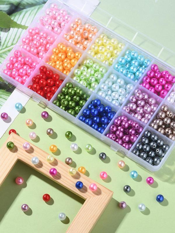 Mixed Color Round Beads, DIY Jewelry Making Supplies for Bracelet & Necklace, Fashion Accessories for Women & Girls