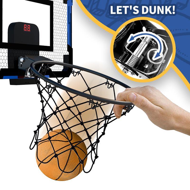 Mini Indoor Basketball Hoop, 1 Set Portable Basketball Hoop & 3 Balls & Pump, Parent-child Interactive Basketball Game Toy for Boys & Girls