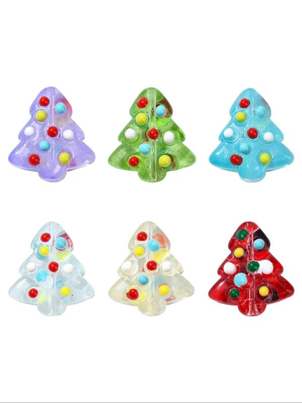 Christmas Tree Shaped Beads Kit, Cute Colorful Clear Beaded, Fashionable Beads for Jewelry Making, DIY Jewelry Making Supplies