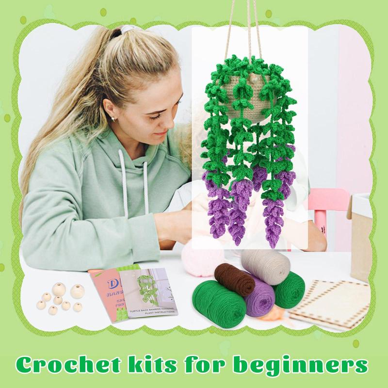 DIY Plant Hanging Craft Kit, 1 Set Funny Handmade Crochet Plant Hanging Craft Kit, Home Decoration Supplies for Indoor & Outdoor