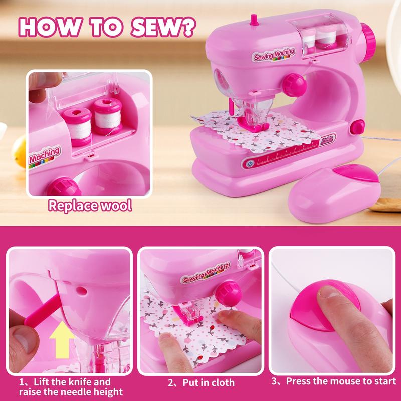 Children's Home Appliance Toy Set for Girls, Featuring Juicer, Vacuum Cleaner, Washing Machine, Sewing Machine, Iron, Refrigerator, Oven, and Mixer