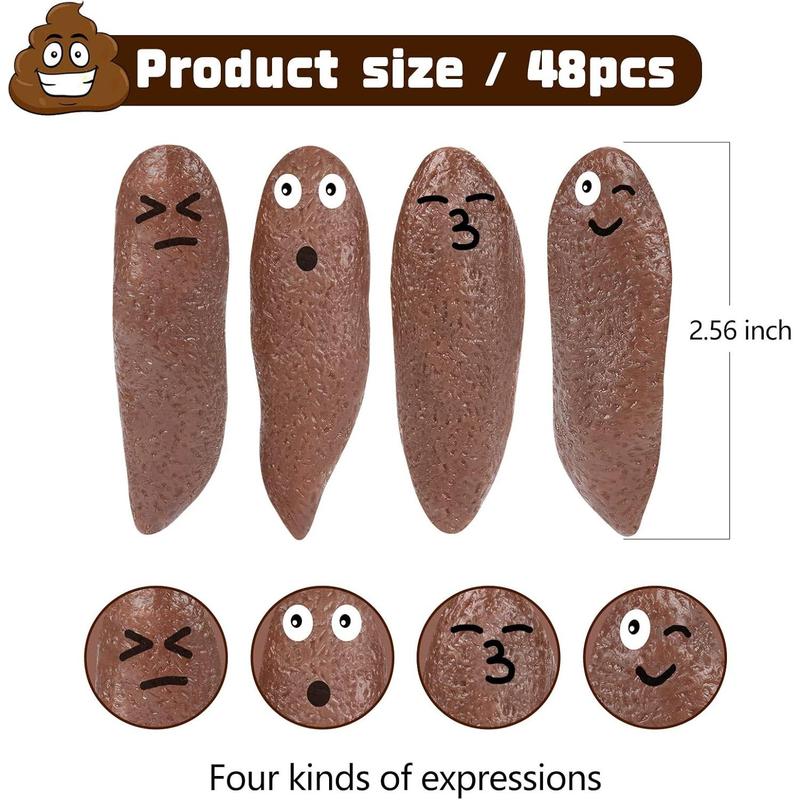 20 Pcs Finger Slingshot Novelty Toys, Toy Poop for Halloween, Fake Poop for Novelty Toys and Amusements, Poop for Finger Slingshot, Poop Rubber Spoof Toy for School Party