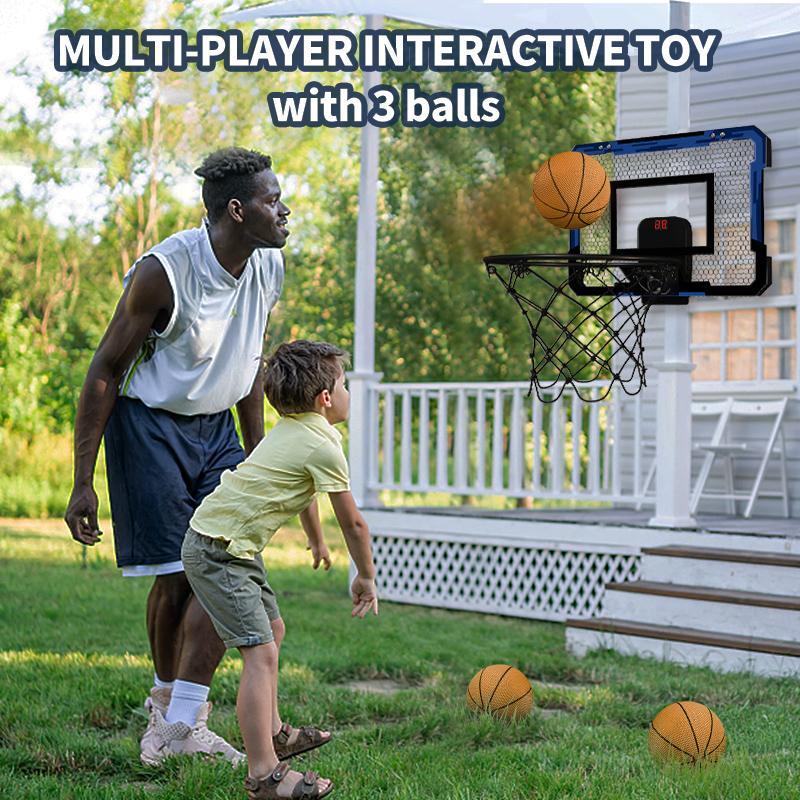 Mini Indoor Basketball Hoop, 1 Set Portable Basketball Hoop & 3 Balls & Pump, Parent-child Interactive Basketball Game Toy for Boys & Girls