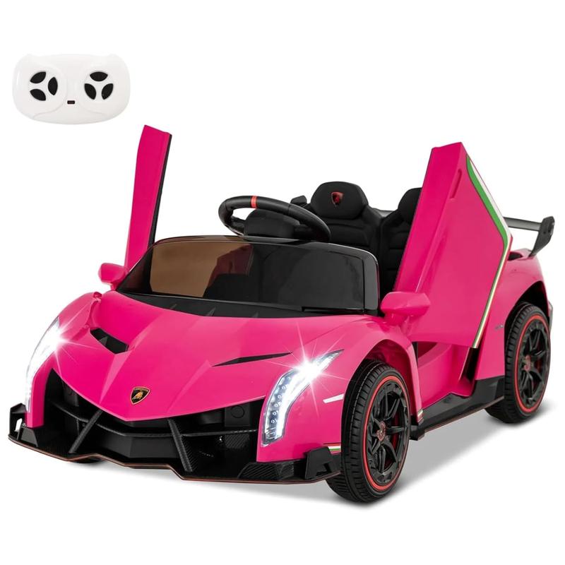 [LiveOnly] Costzon Licensed Lamborghini Ride On Car, 12V Battery Powered Electric Vehicle w Remote Control, 3 Speeds, Dual Doors, LED Lights, Horn, Music