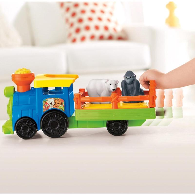 Fisher-Price Little People Toddler Toy Train Choo-Choo Zoo With Music Sounds And 3 Figures For Pretend Play Ages 1+ Years